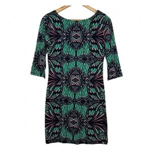 Amanda Uprichard 3/4 Sleeve V-Back Fitted Dress Size Medium